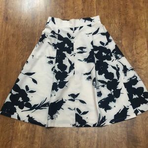 Blush and navy midi skirt